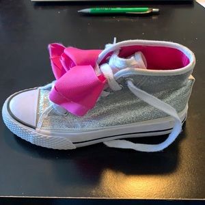 JoJo Siwa silver glitter high tops